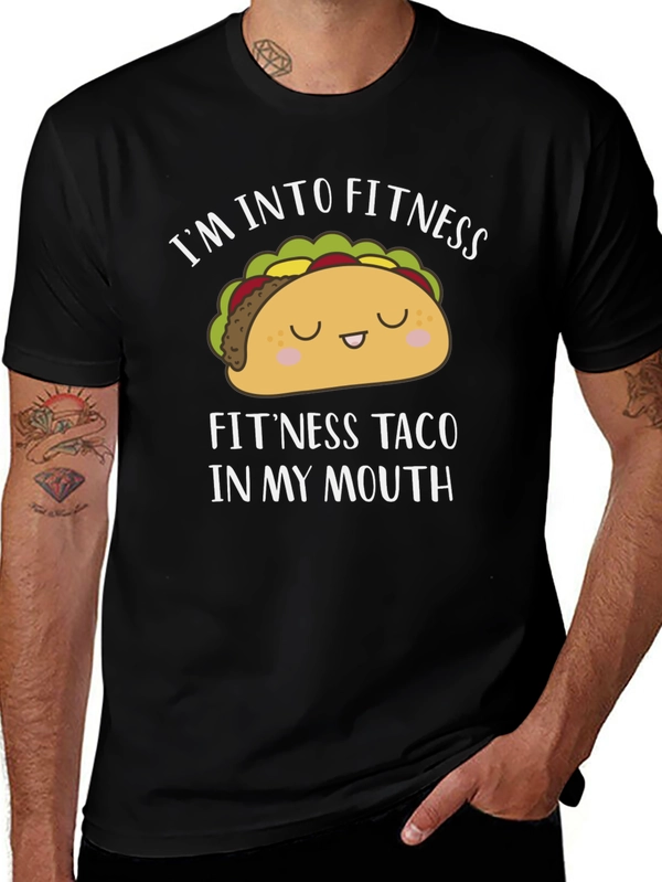 Funny Fitness Taco Black T-Shirt