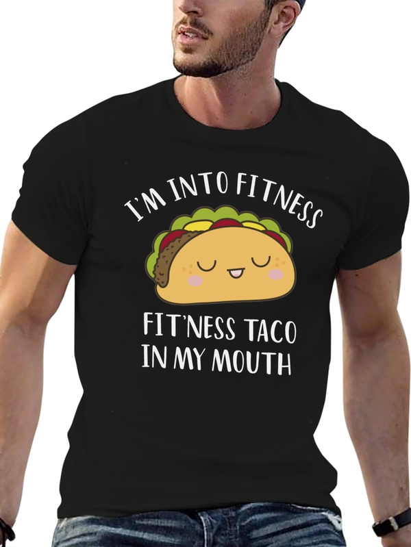 Funny Fitness Taco Black T-Shirt