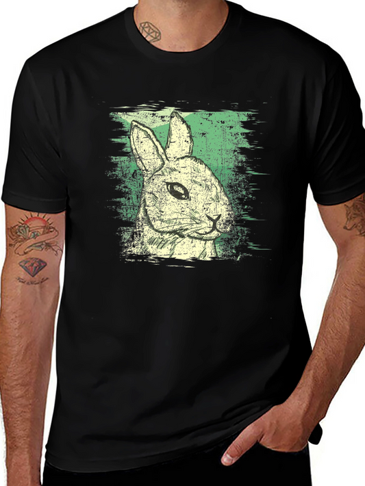 Rabbit Graphic Print Crew Neck Tee