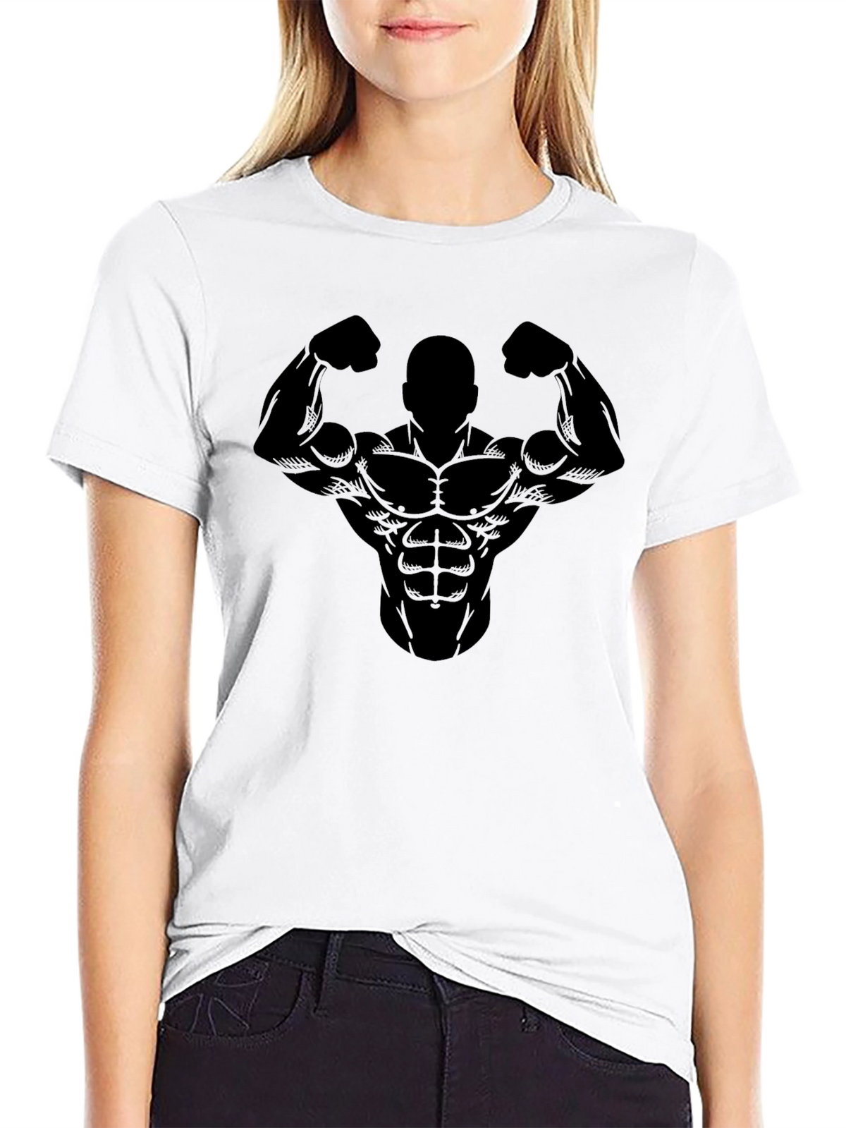 Muscle Silhouette Mens Black T-Shirt