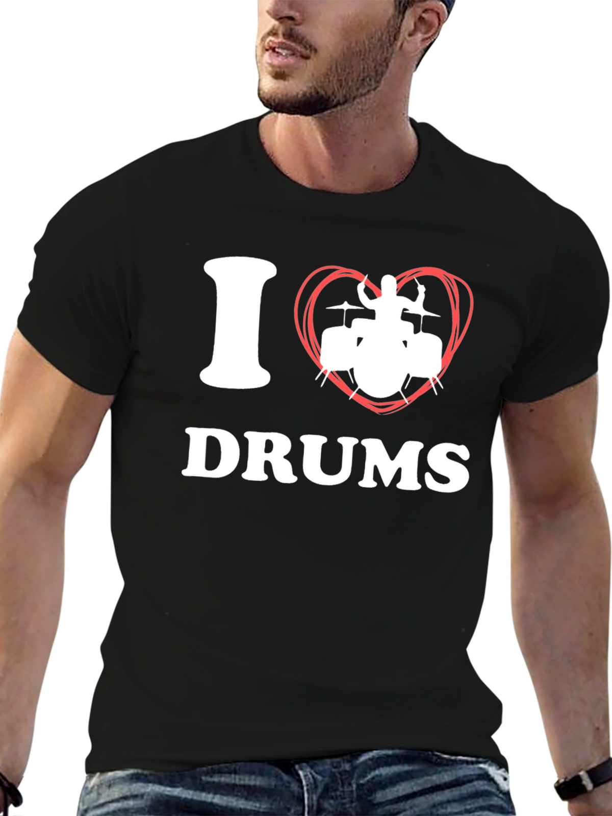 I Heart Drums Graphic Tee - Musicians T-Shirt