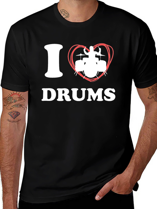 I Heart Drums Graphic Tee - Musicians T-Shirt