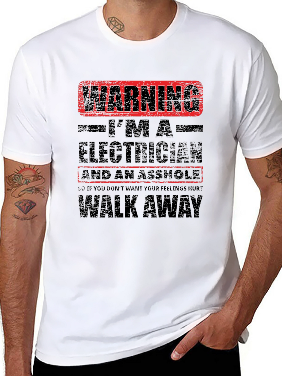 Warning Electrician T-Shirt: Funny Graphic Tee