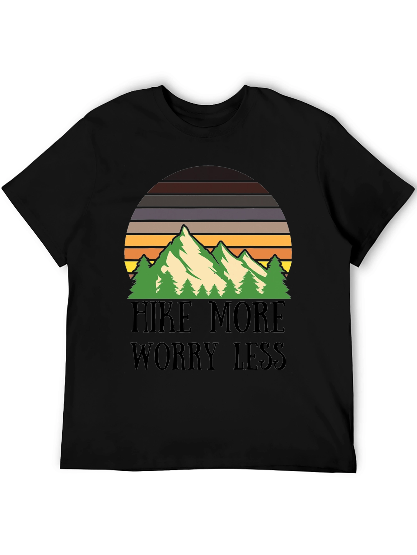 Hike More Worry Less Mountain Graphic Tee