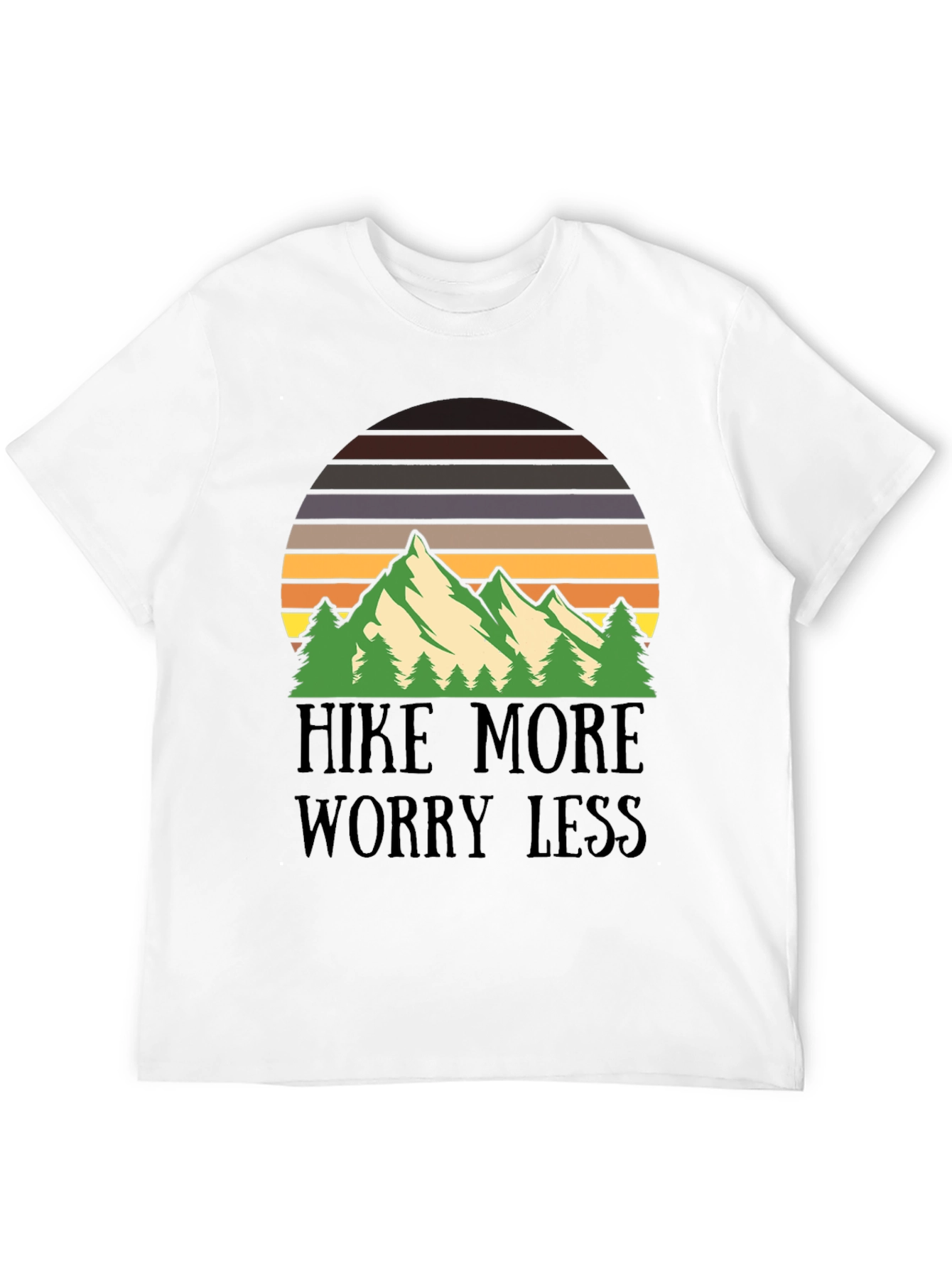 Hike More Worry Less Mountain Graphic Tee
