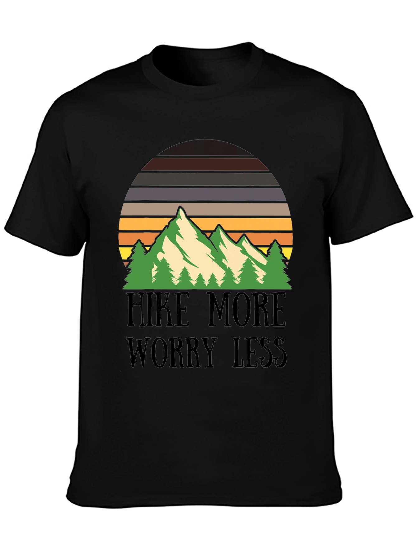 Hike More Worry Less Mountain Graphic Tee
