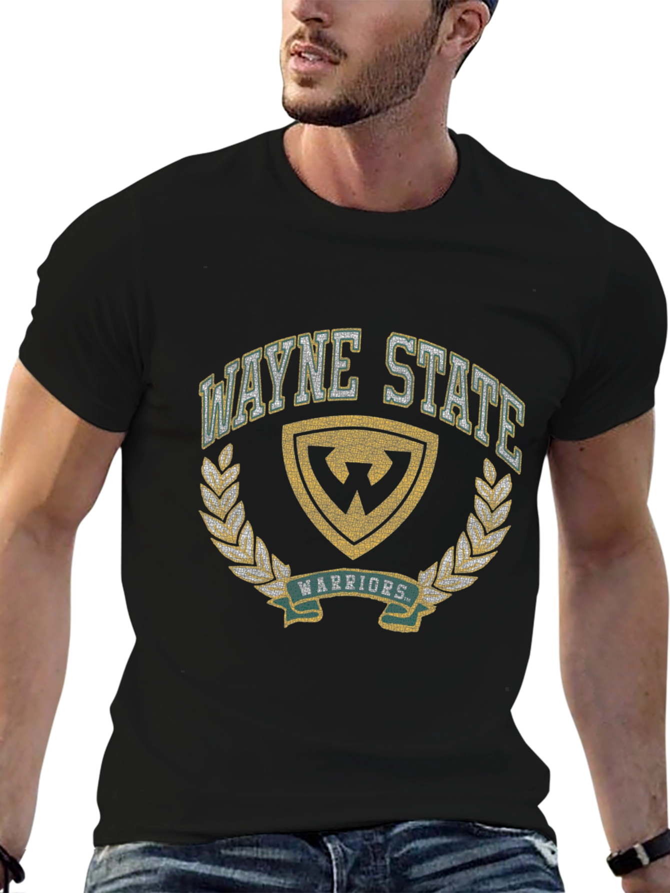 Wayne State Warriors Black Graphic T-Shirt