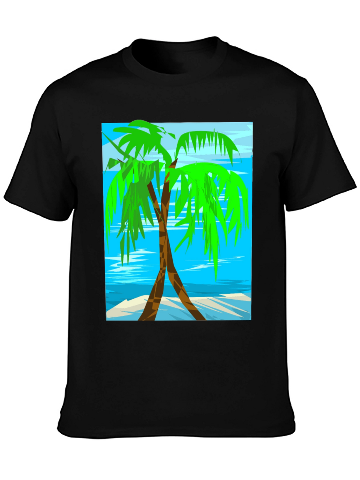 Palm Tree Graphic Tee - Tropical Beach Design