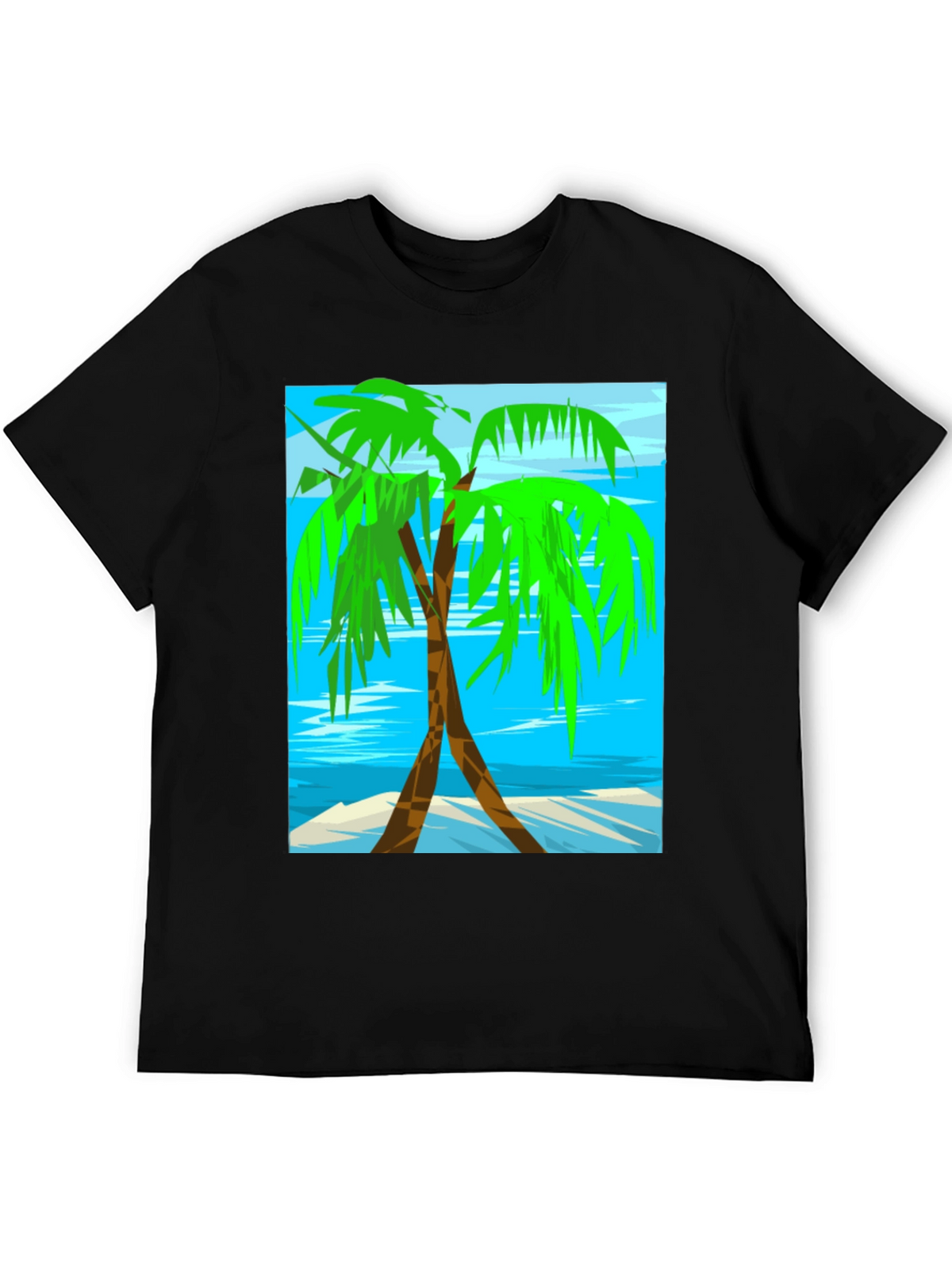 Palm Tree Graphic Tee - Tropical Beach Design