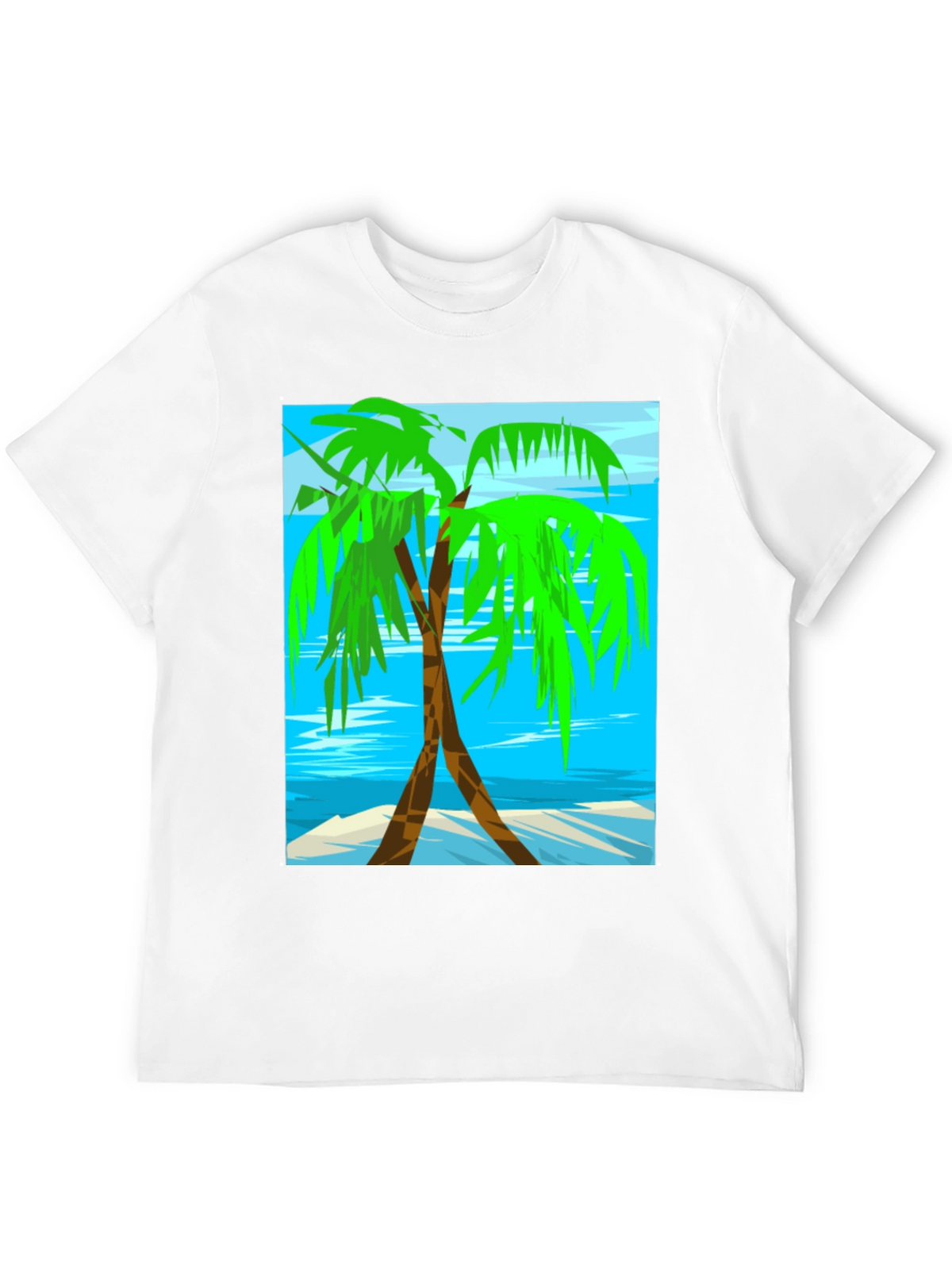 Palm Tree Graphic Tee - Tropical Beach Design