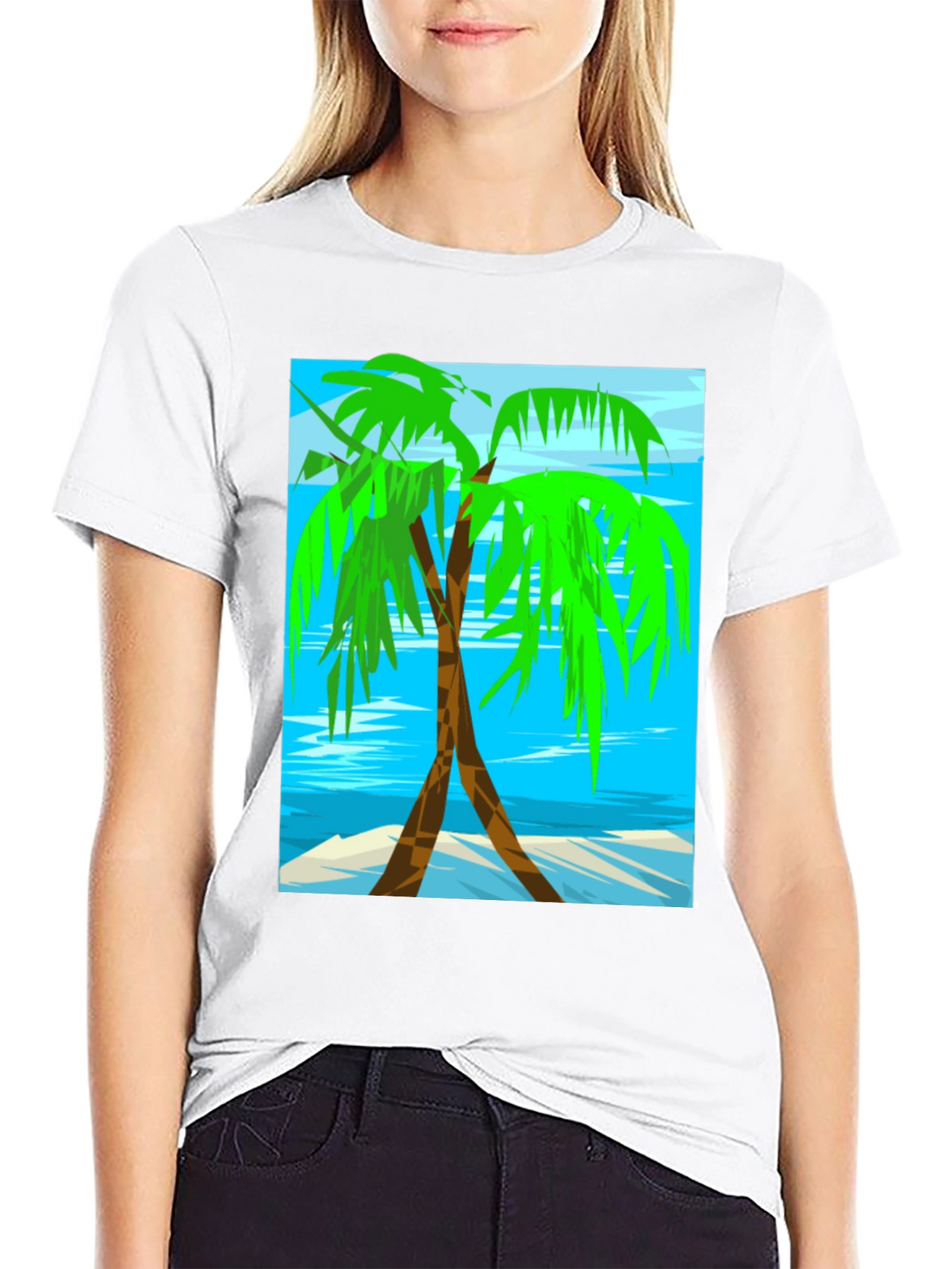 Palm Tree Graphic Tee - Tropical Beach Design