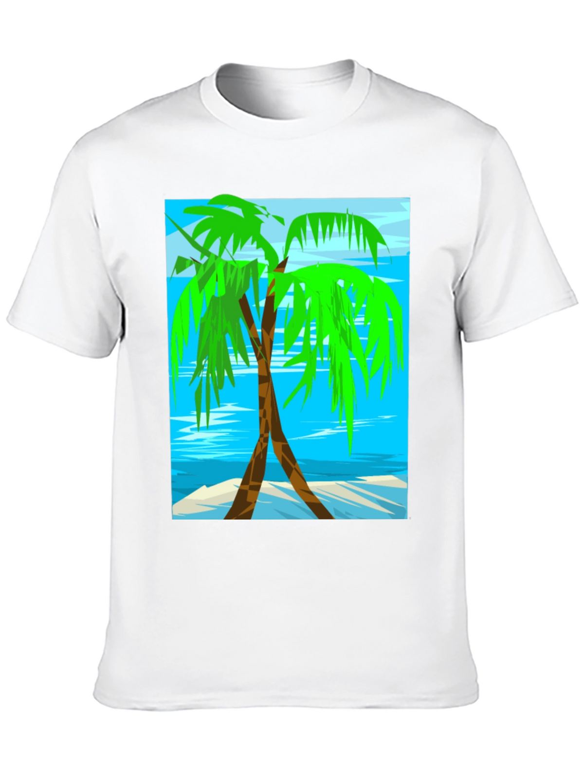 Palm Tree Graphic Tee - Tropical Beach Design