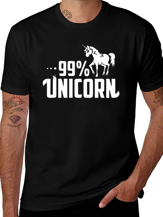 99% Unicorn Black Graphic T-Shirt