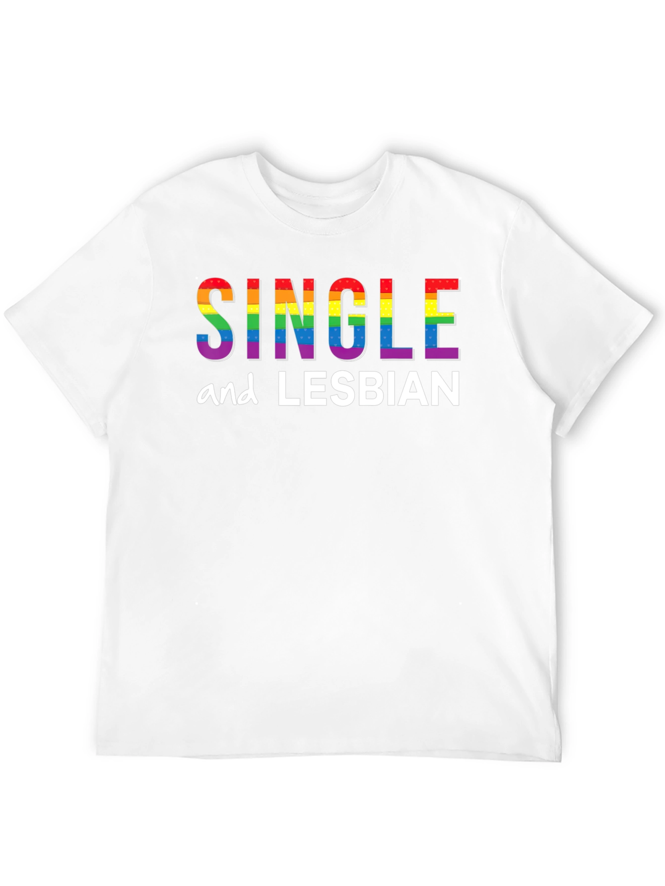 Single and Lesbian Pride T-Shirt - Black LGBTQ Tee