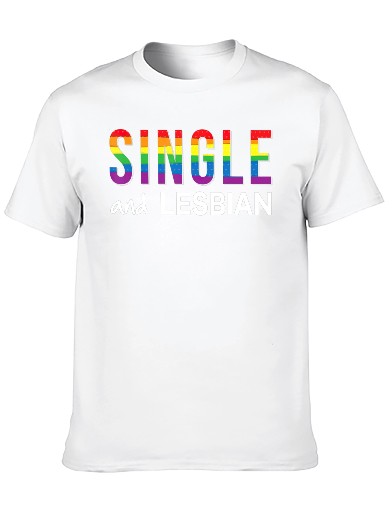 Single and Lesbian Pride T-Shirt - Black LGBTQ Tee