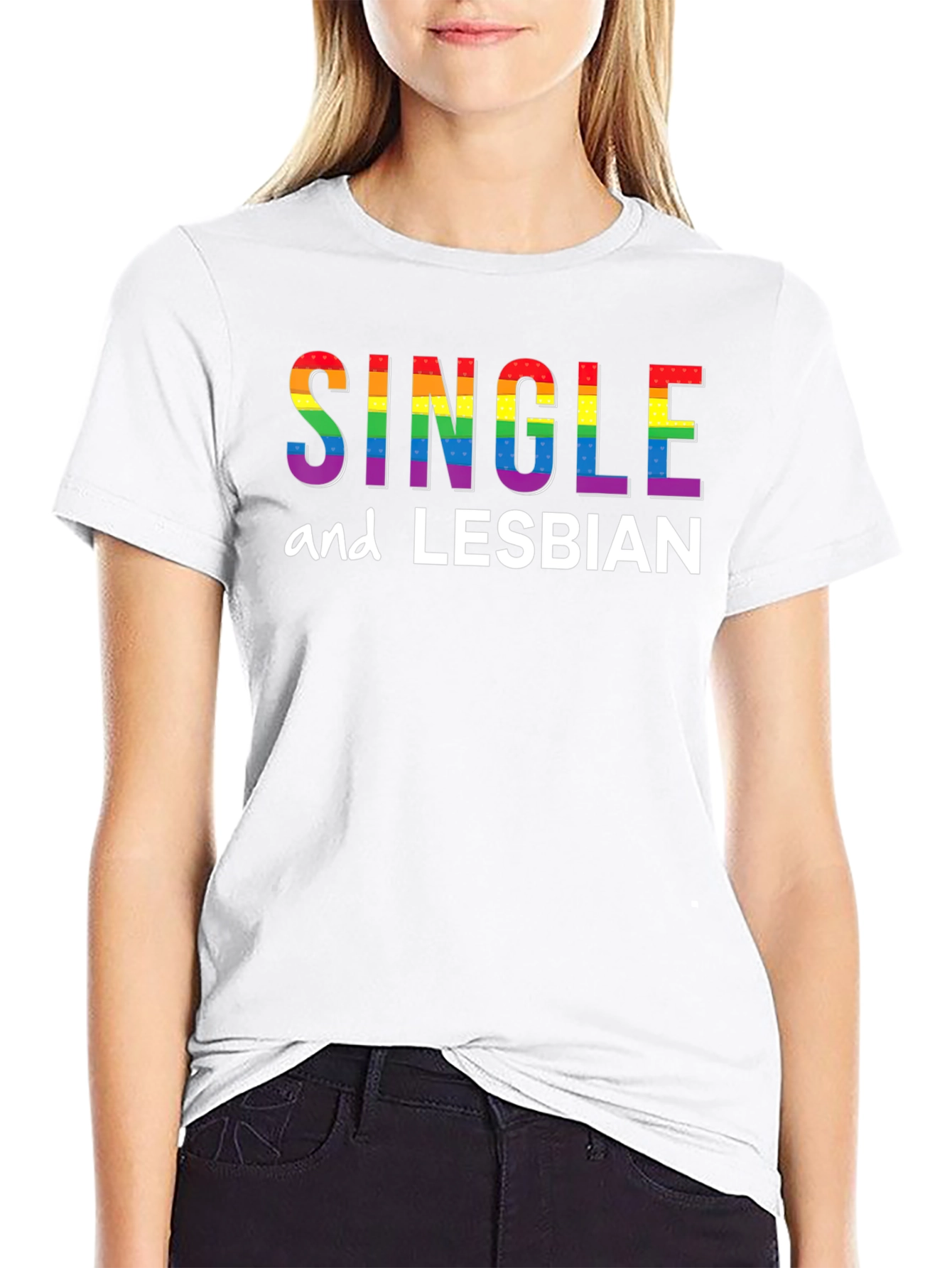 Single and Lesbian Pride T-Shirt - Black LGBTQ Tee