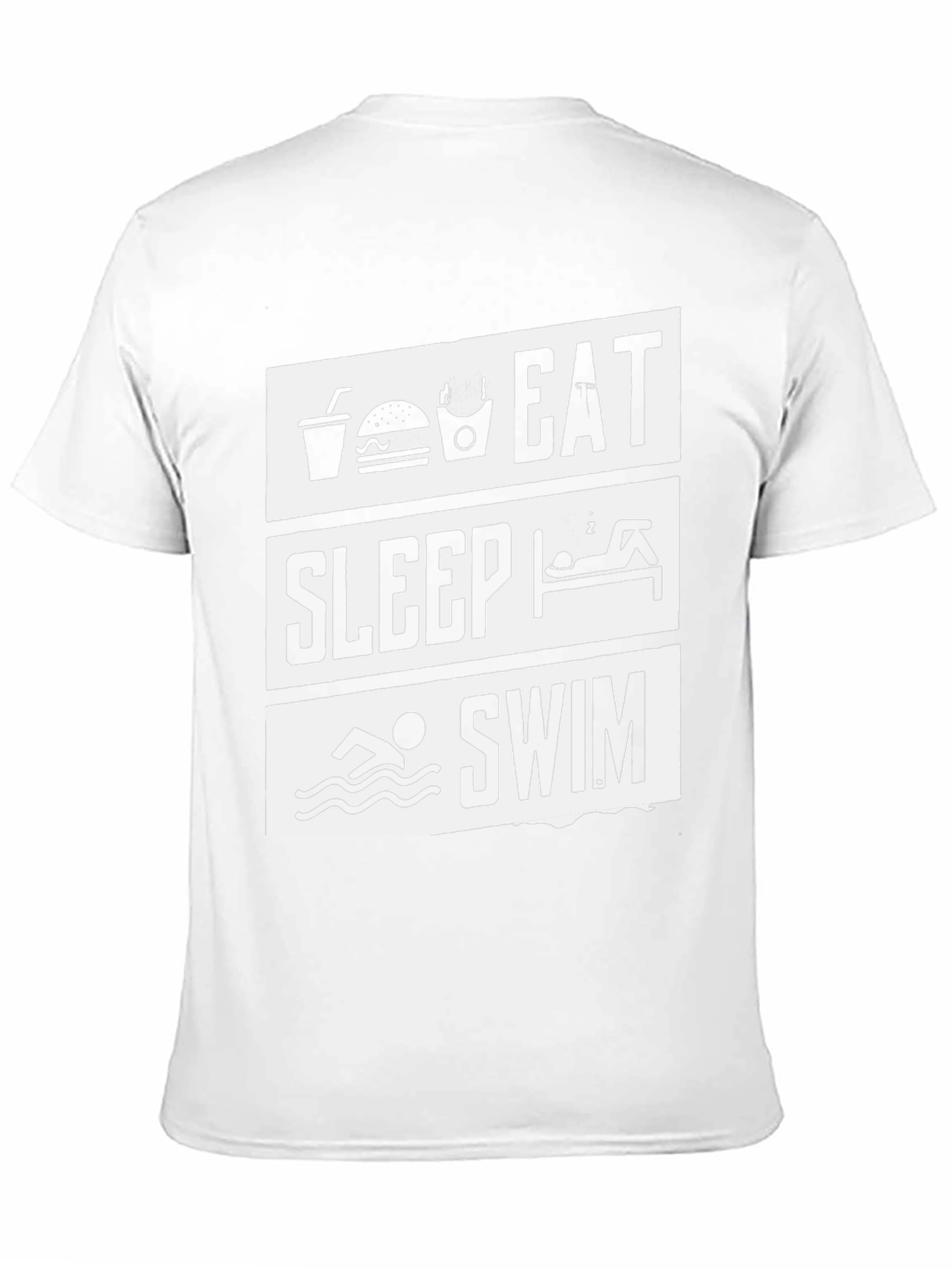 Eat Sleep Swim Graphic Tee - Black Cotton T-Shirt