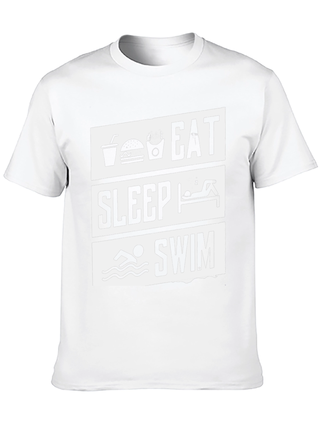 Eat Sleep Swim Graphic Tee - Black Cotton T-Shirt
