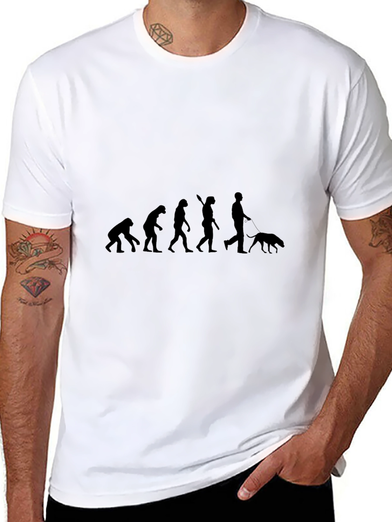 Evolution of Man & Dog T-Shirt