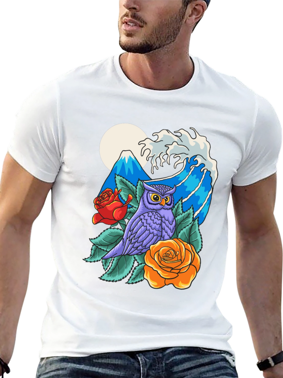 Owl Mountain Wave Graphic Tee