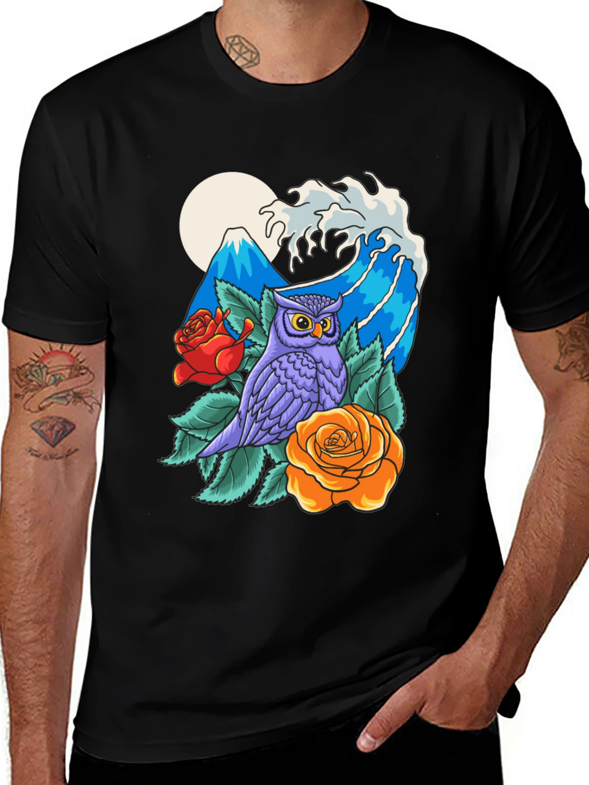 Owl Mountain Wave Graphic Tee