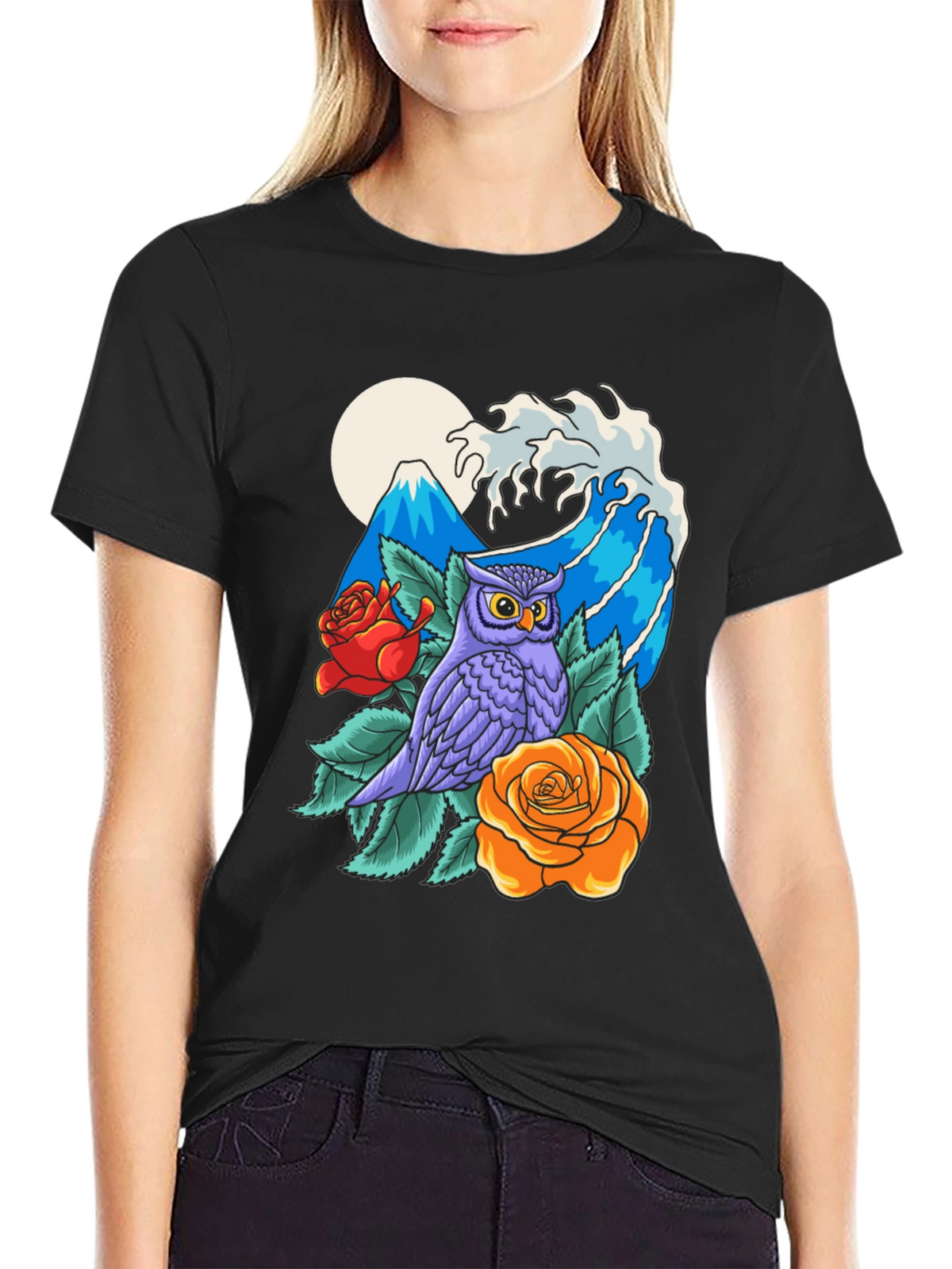 Owl Mountain Wave Graphic Tee