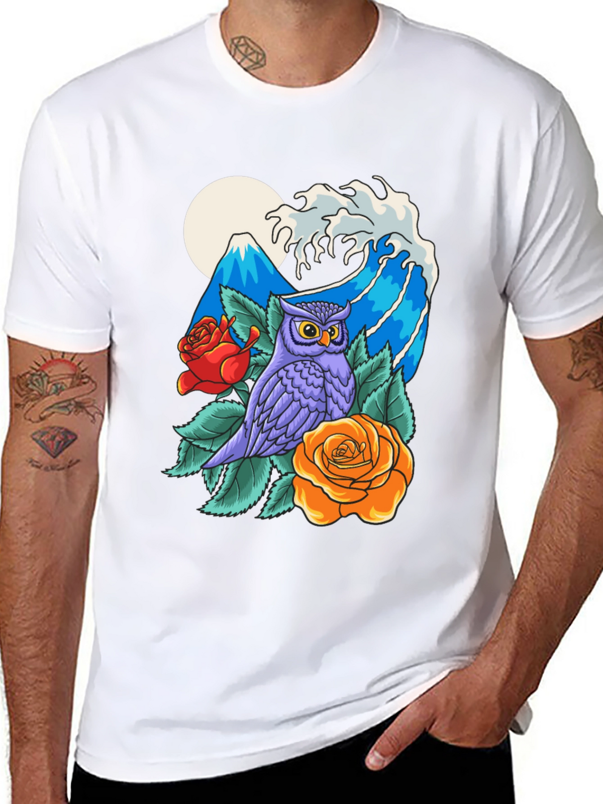 Owl Mountain Wave Graphic Tee
