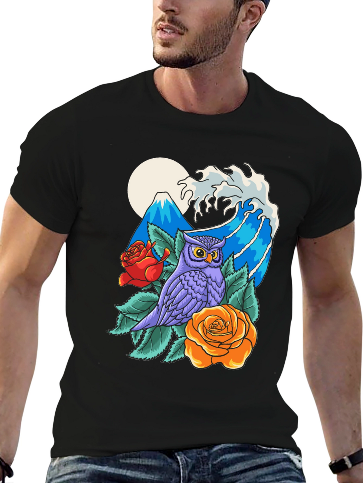 Owl Mountain Wave Graphic Tee