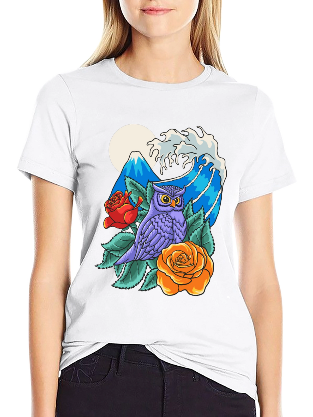 Owl Mountain Wave Graphic Tee