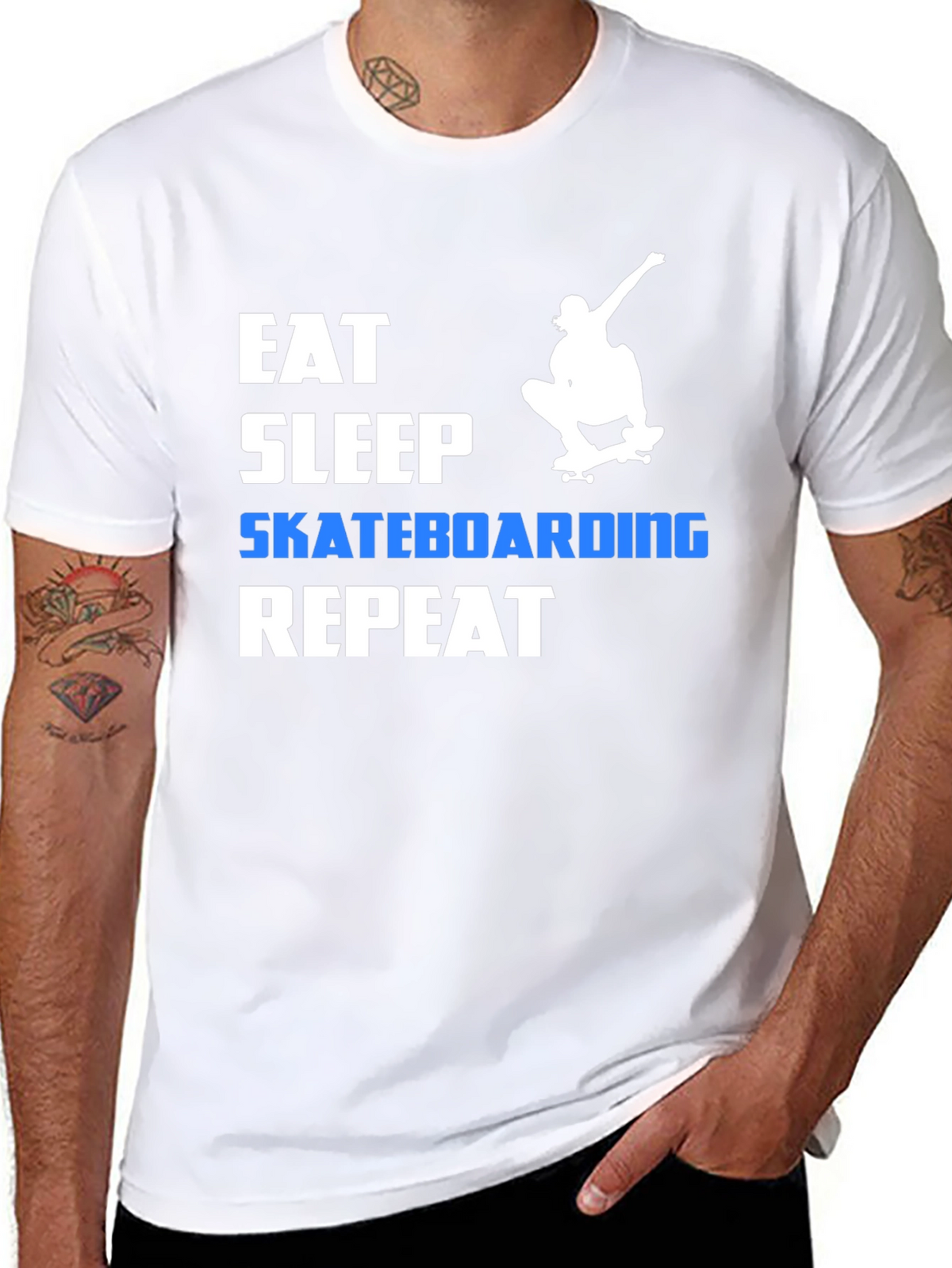 Eat Sleep Skateboarding Repeat Graphic Tee