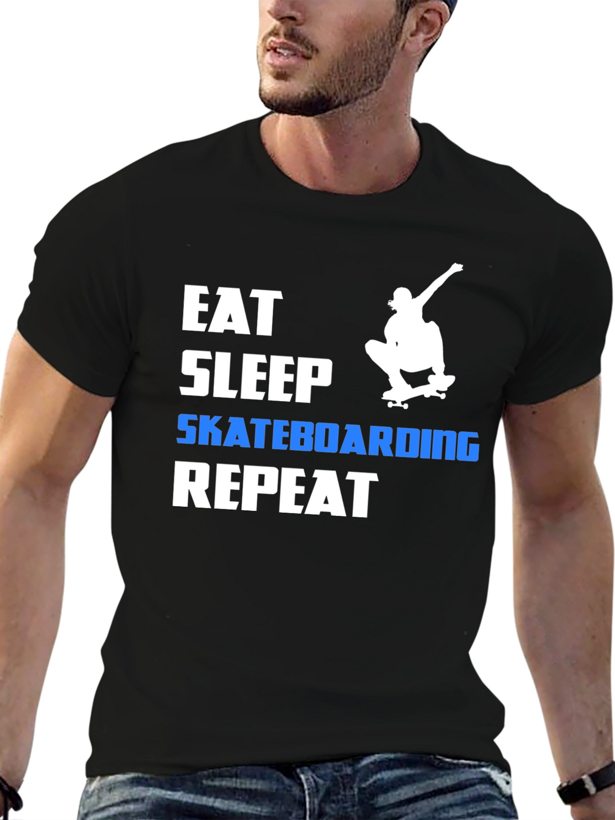 Eat Sleep Skateboarding Repeat Graphic Tee