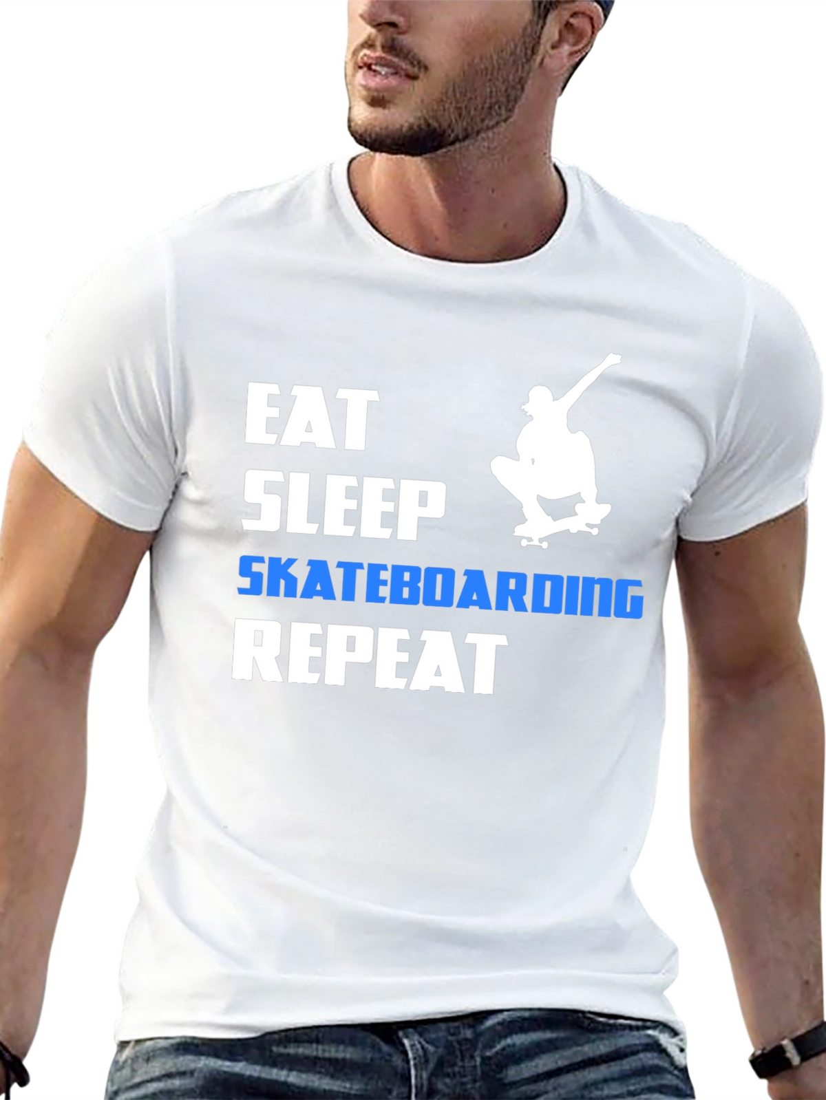 Eat Sleep Skateboarding Repeat Graphic Tee