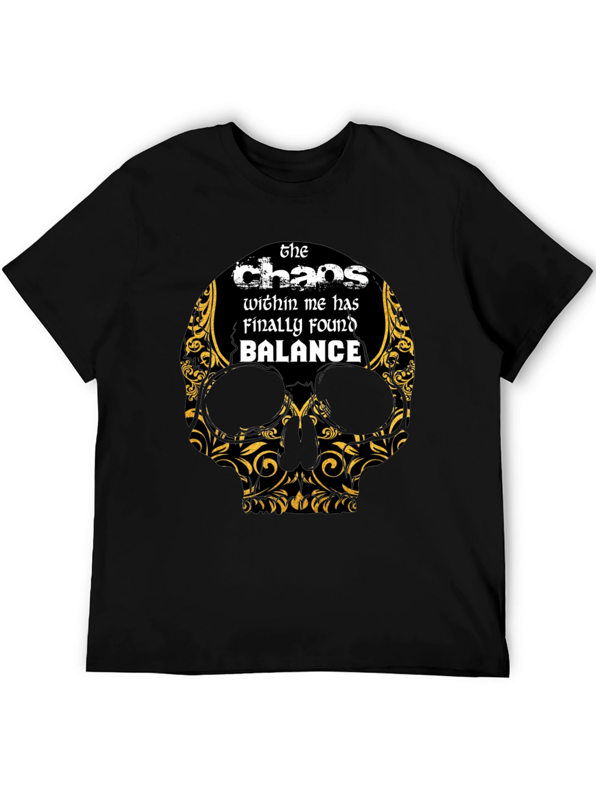 Chaos Within Me Skull Graphic T-Shirt
