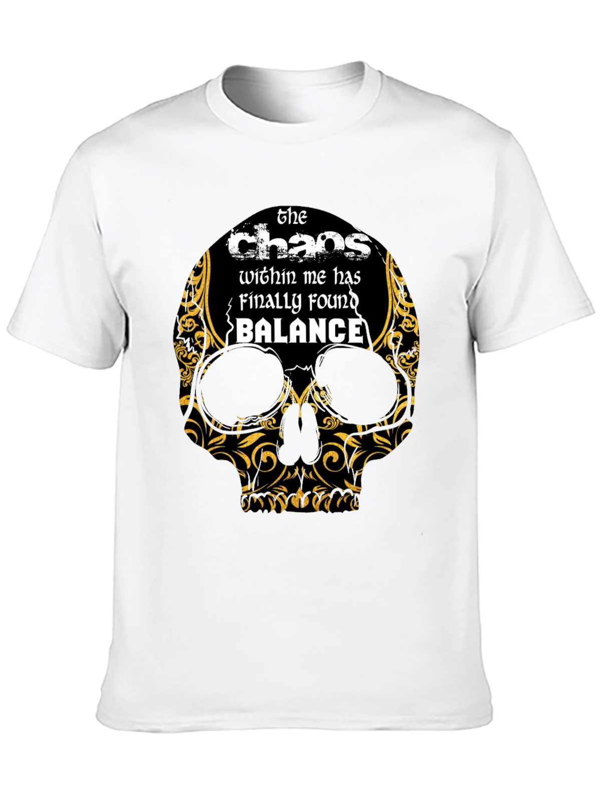 Chaos Within Me Skull Graphic T-Shirt