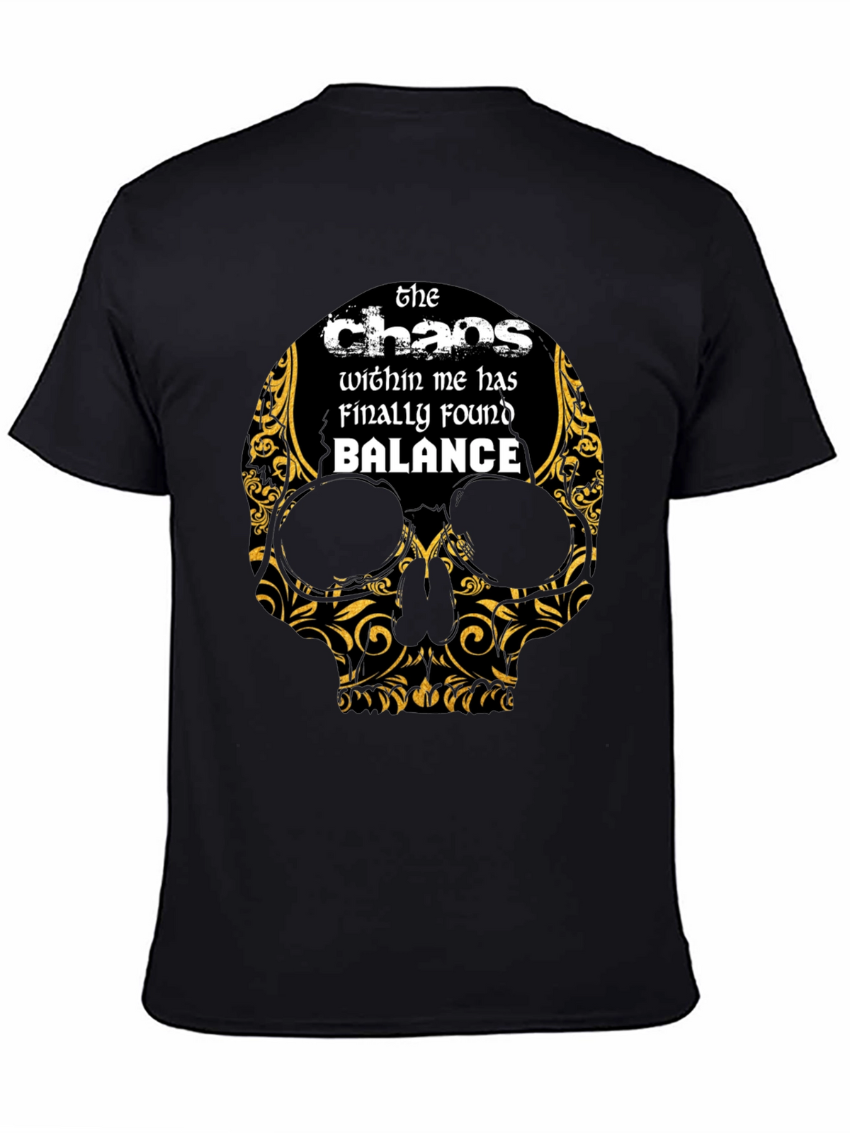 Chaos Within Me Skull Graphic T-Shirt