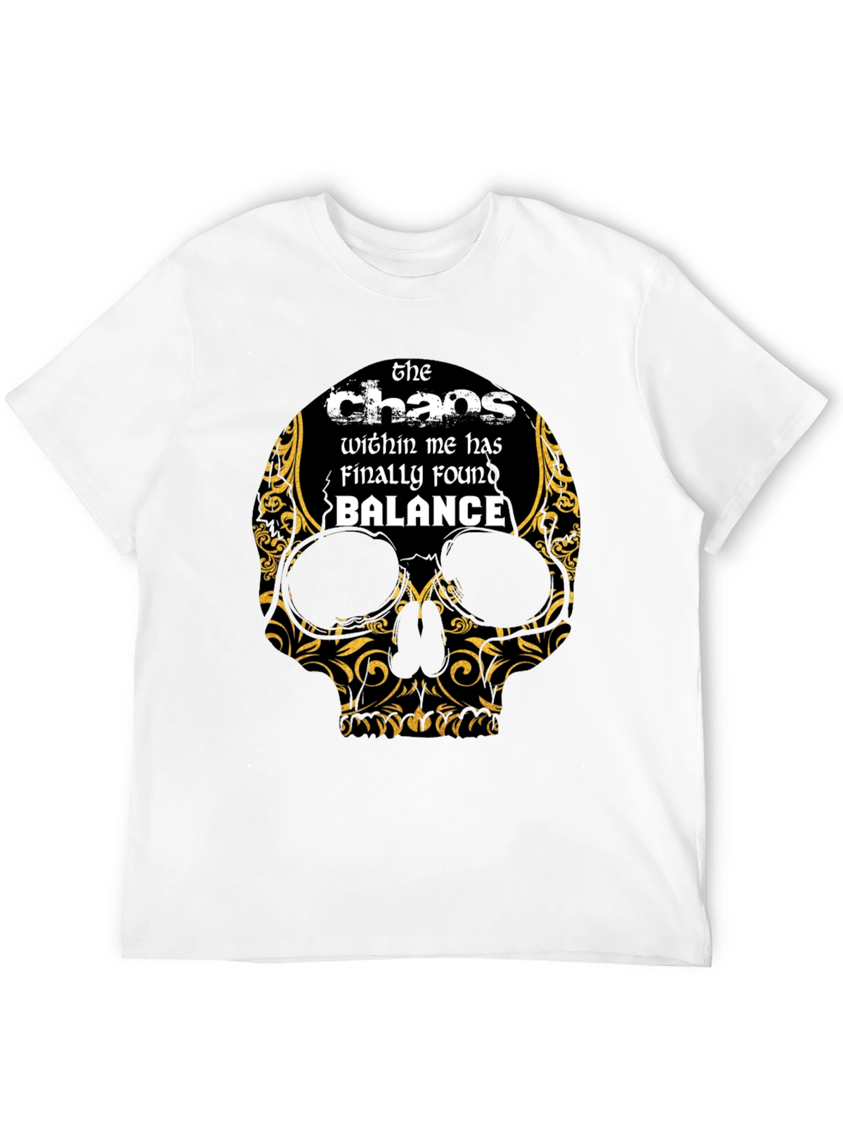 Chaos Within Me Skull Graphic T-Shirt