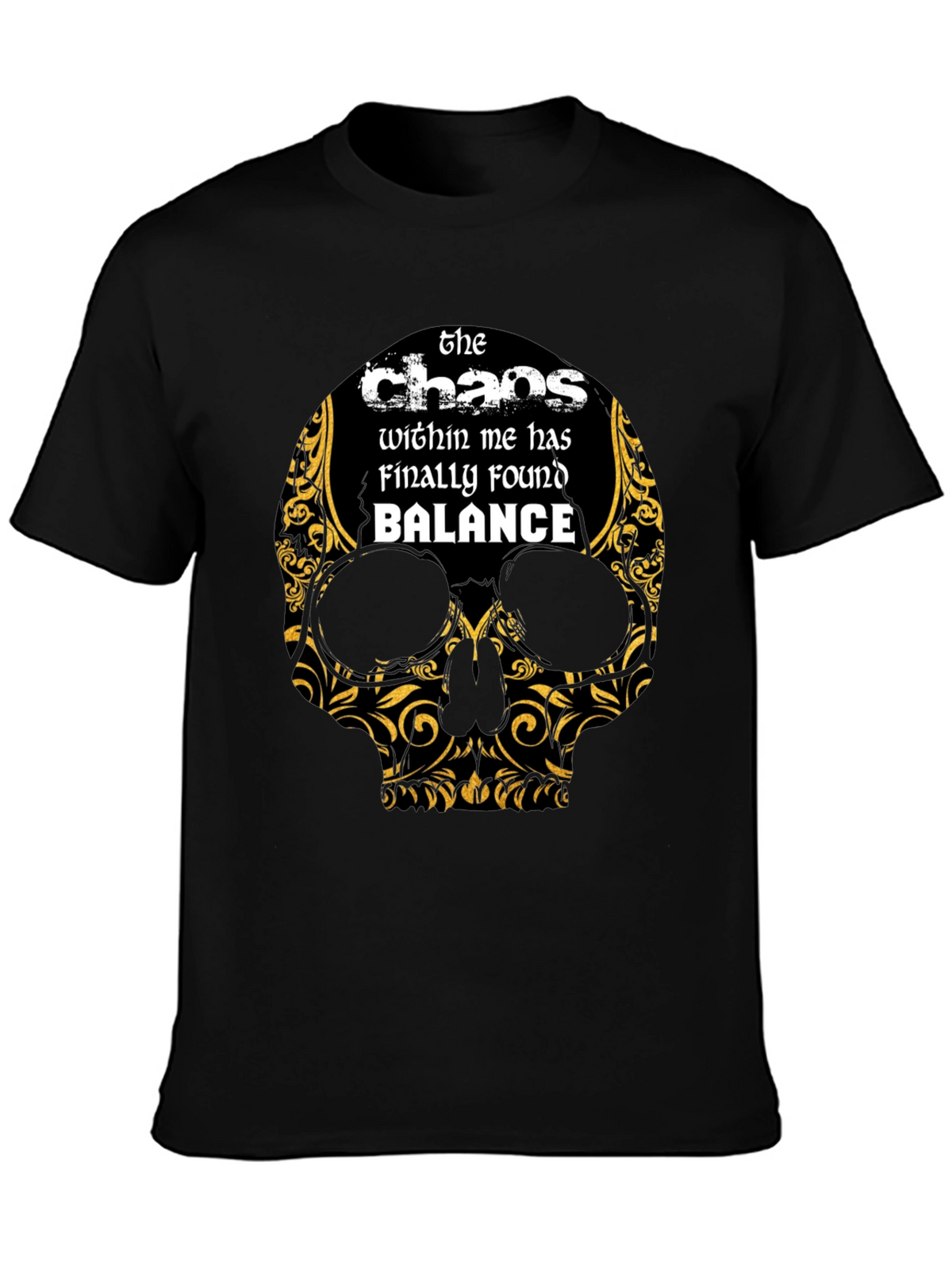 Chaos Within Me Skull Graphic T-Shirt