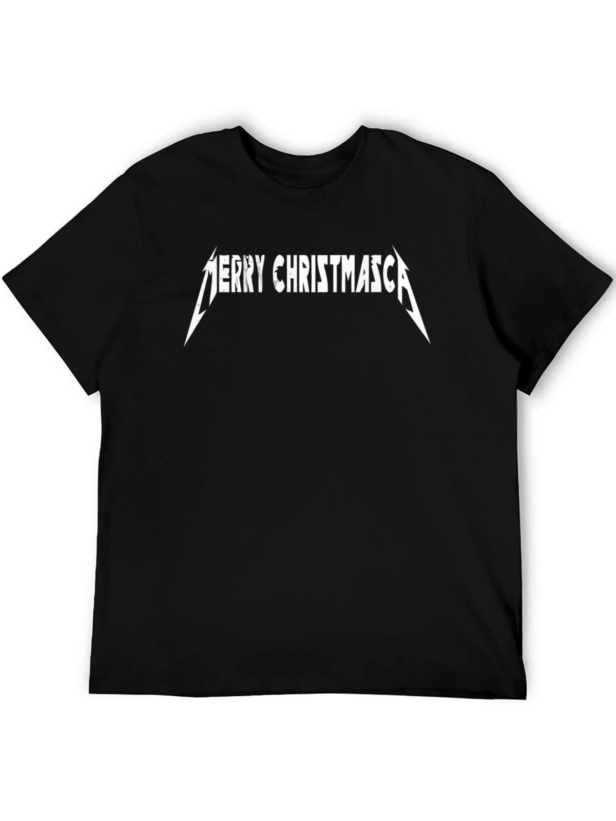 Merry Christmasta Black T-Shirt - Metal Holiday Tee