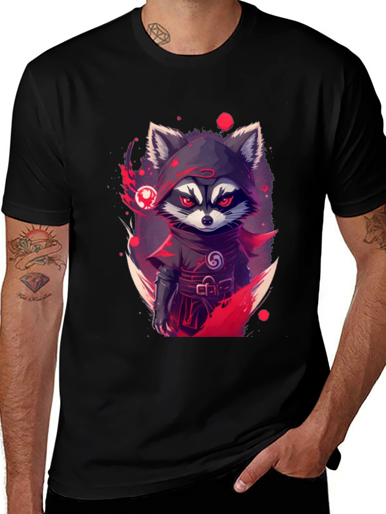 Ninja Raccoon Graphic Tee - Urban Style