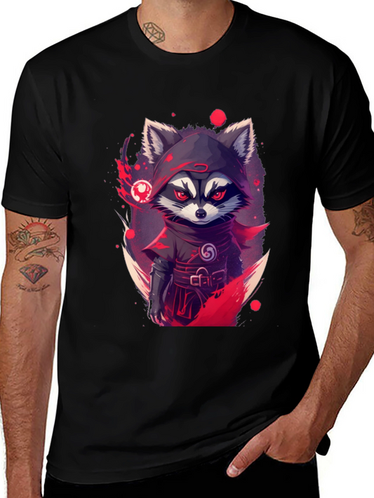 Ninja Raccoon Graphic Tee - Urban Style