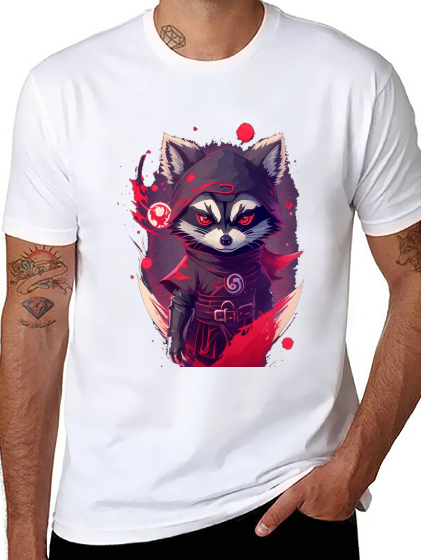 Ninja Raccoon Graphic Tee - Urban Style