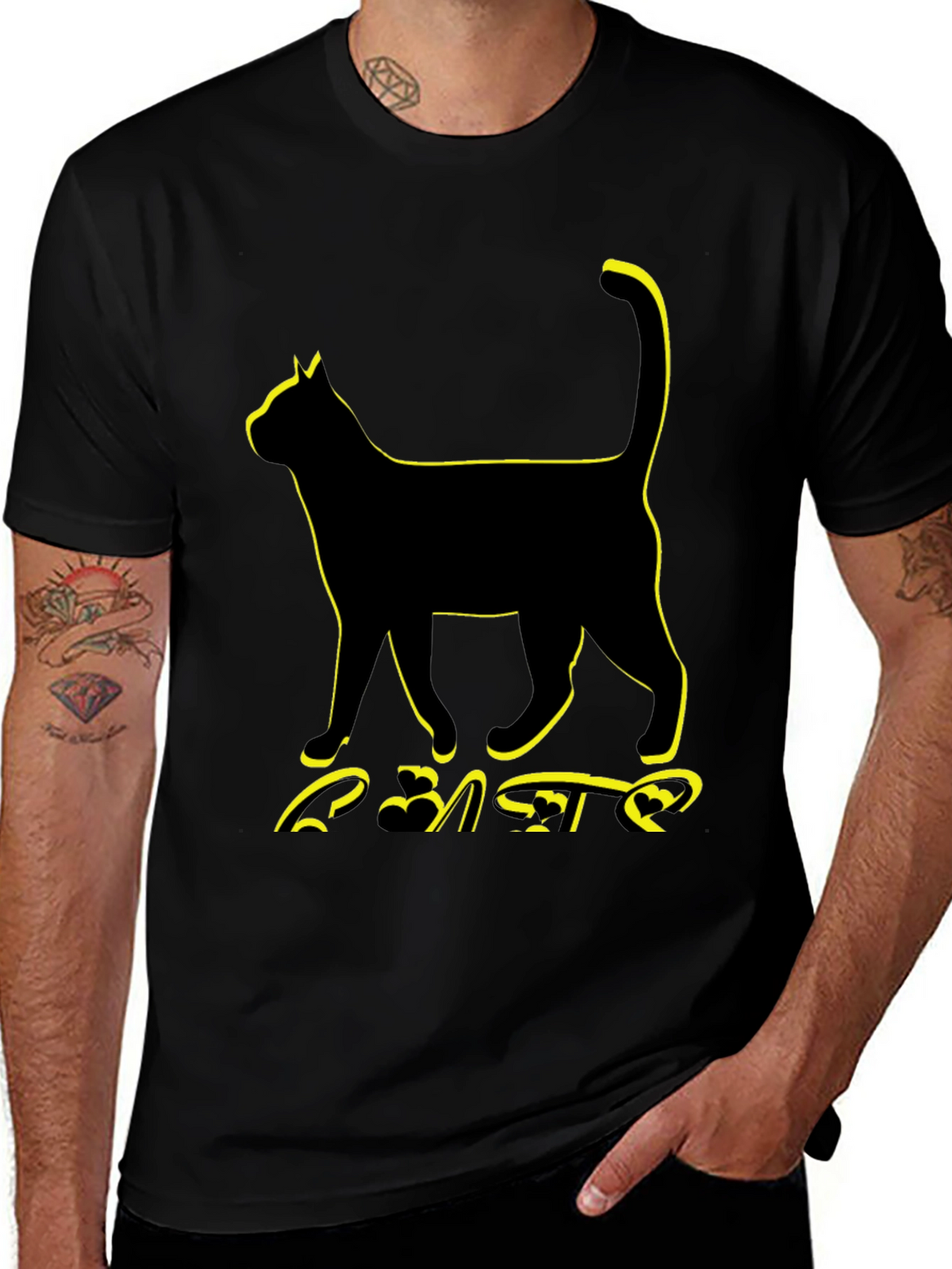 Black Cat Graphic Tee - Unisex Style