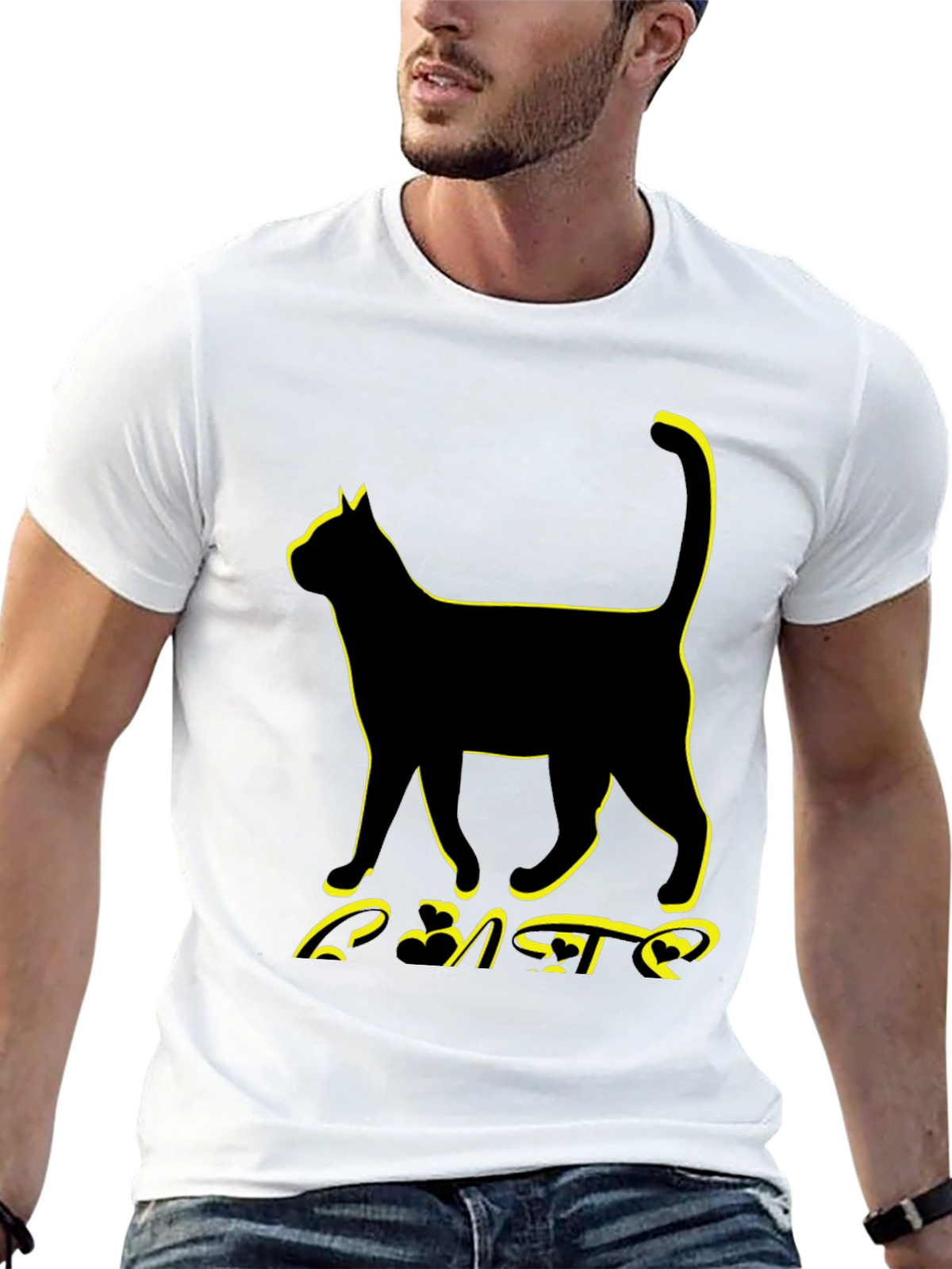 Black Cat Graphic Tee - Unisex Style