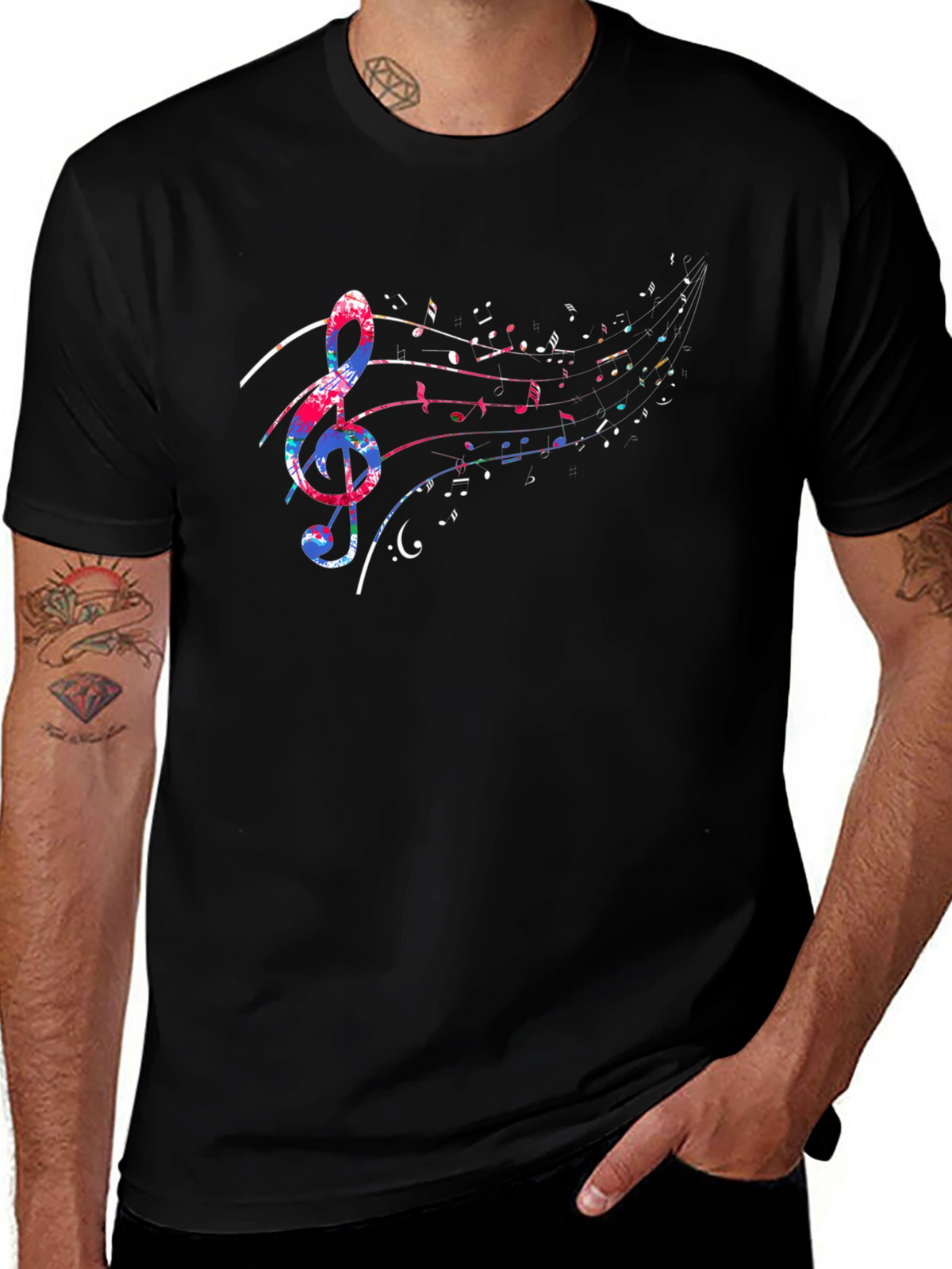 Musical Note Treble Clef Graphic Tee
