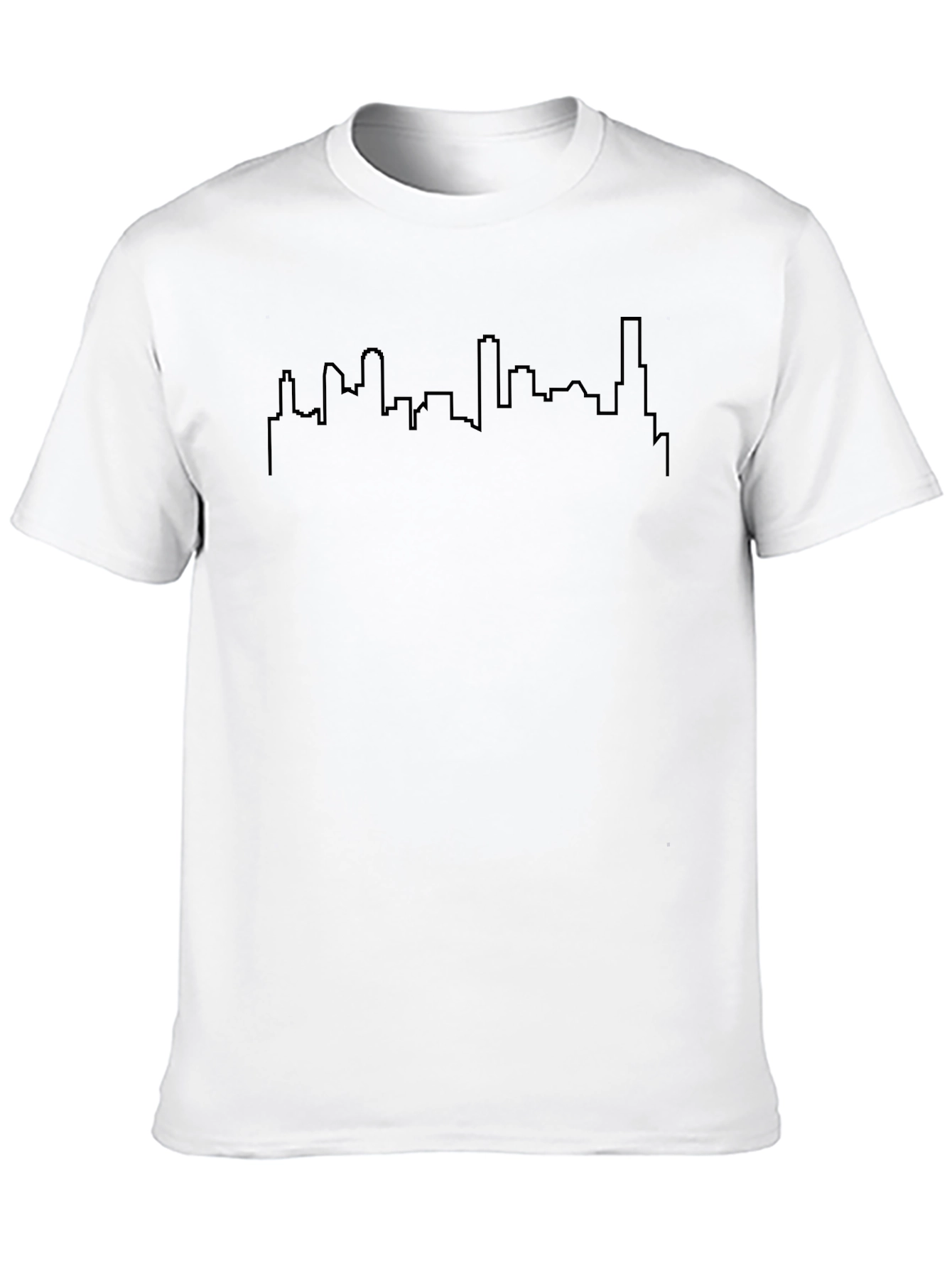 Modern Skyline Graphic Black T-Shirt