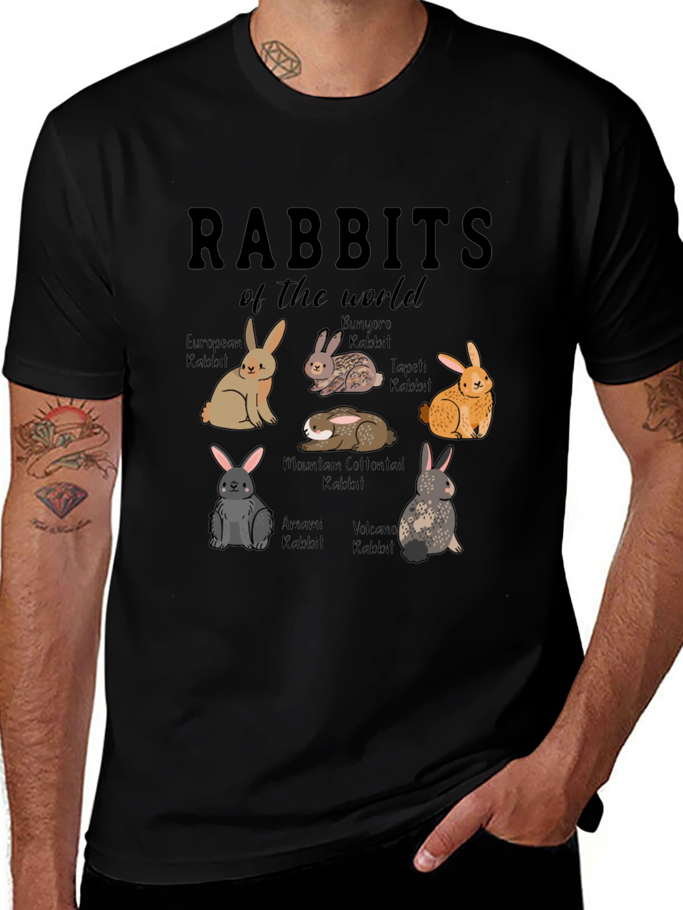 Rabbits of the World T-Shirt: Cute Animal Tee