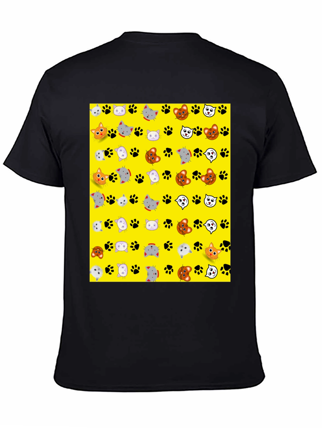 Cat Faces & Paw Prints T-Shirt