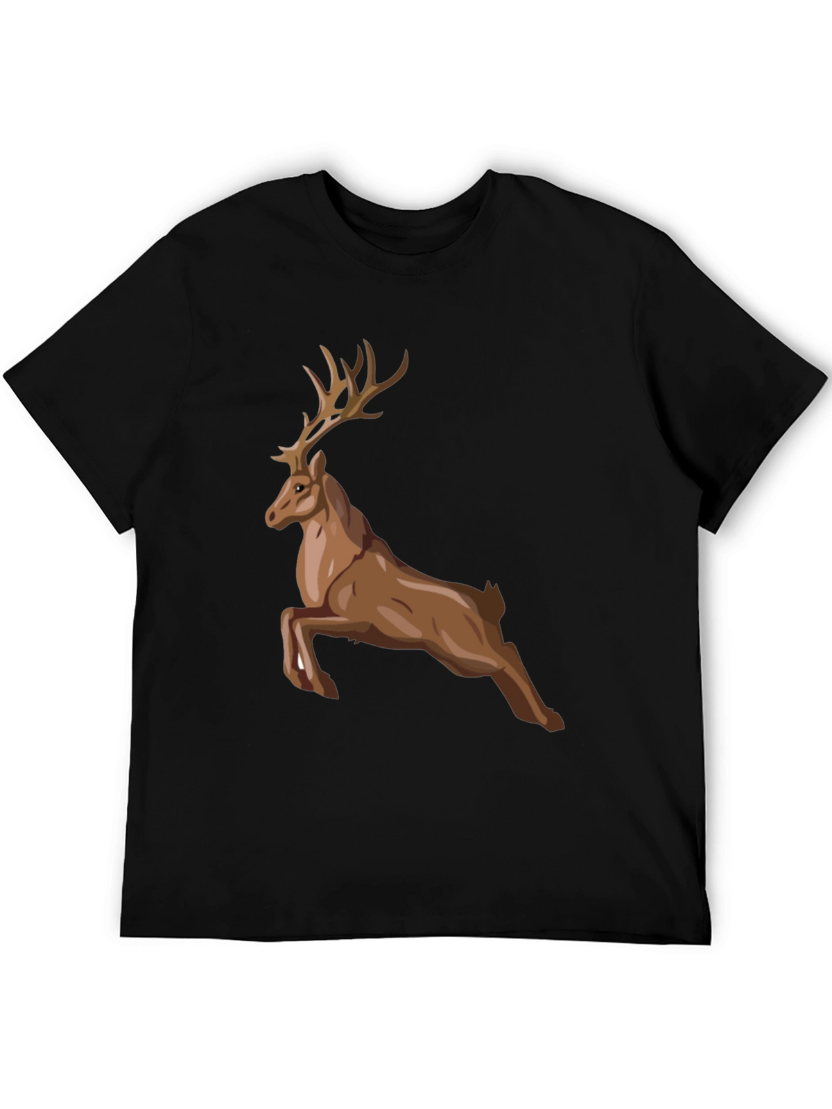 Mens Black Deer Graphic Tee