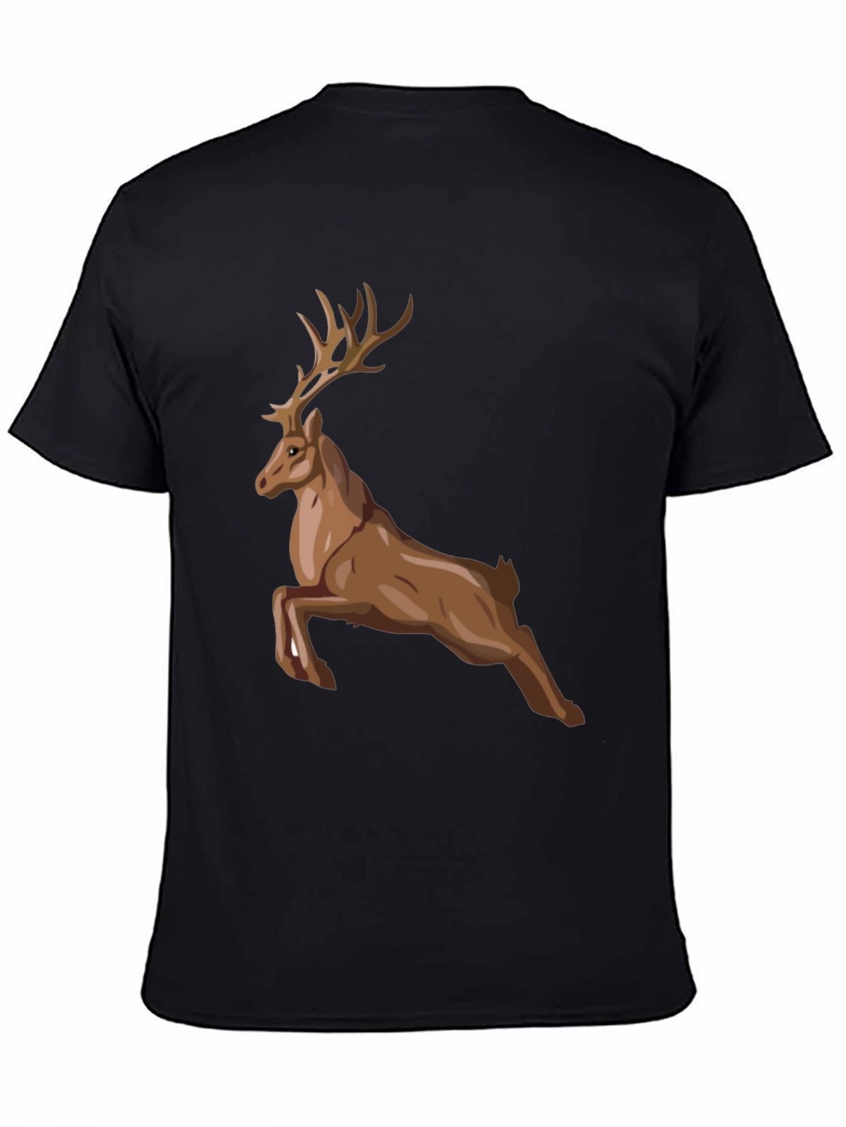 Mens Black Deer Graphic Tee
