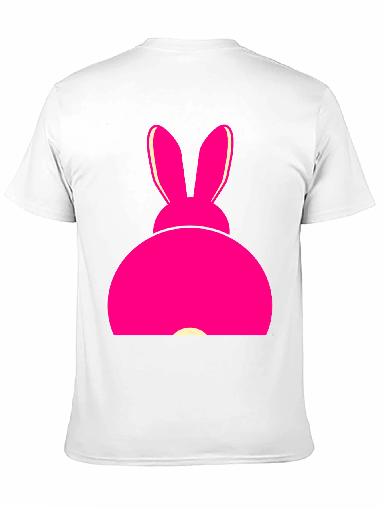 Pink Bunny Graphic Tee - Black Cotton T-Shirt